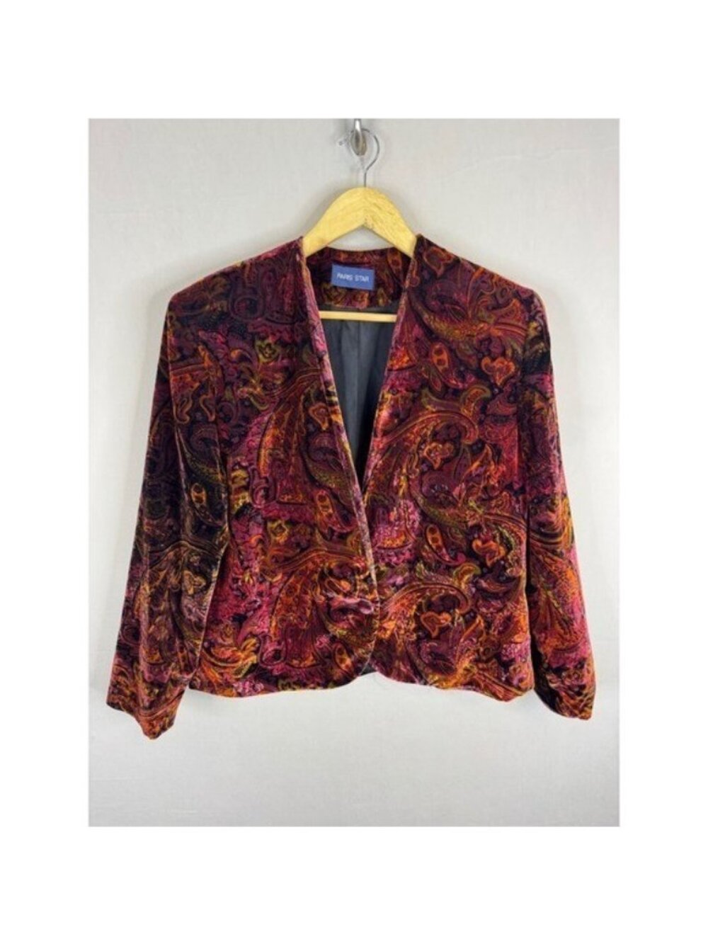 Paris Star Vintage Paisley Velvet Blazer Jacket Multi-Color Size 14 Canada